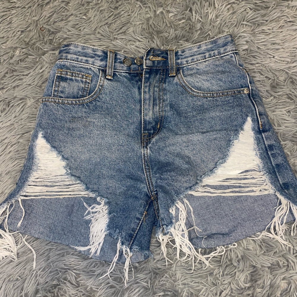 PrettyLittleThing high wasted jean shorts